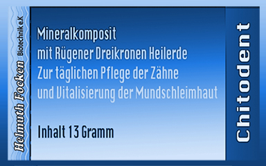 etikett Mineralkomposit für Zähne, Zahnfleisch und Mundschleimhaut